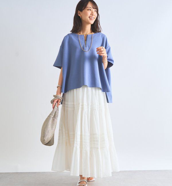  「《楽ちんきちんと見え》ハーフジップダンボールポンチョ」|Tシャツ・カットソー|