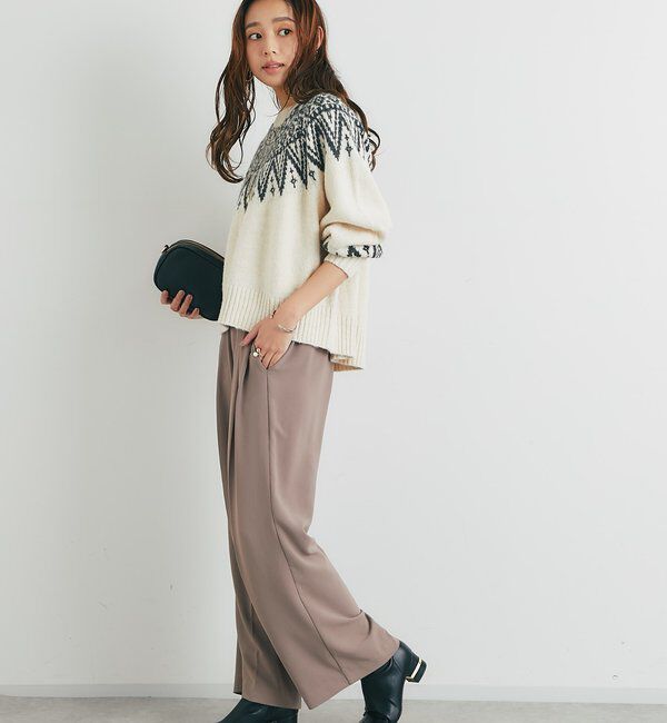  「《来春のおでかけに》ハイストレッチカルゼワッシャータックパンツ」|その他|