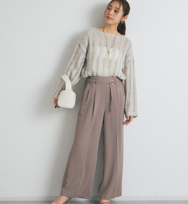  「《来春のおでかけに》ハイストレッチカルゼワッシャータックパンツ」|その他|