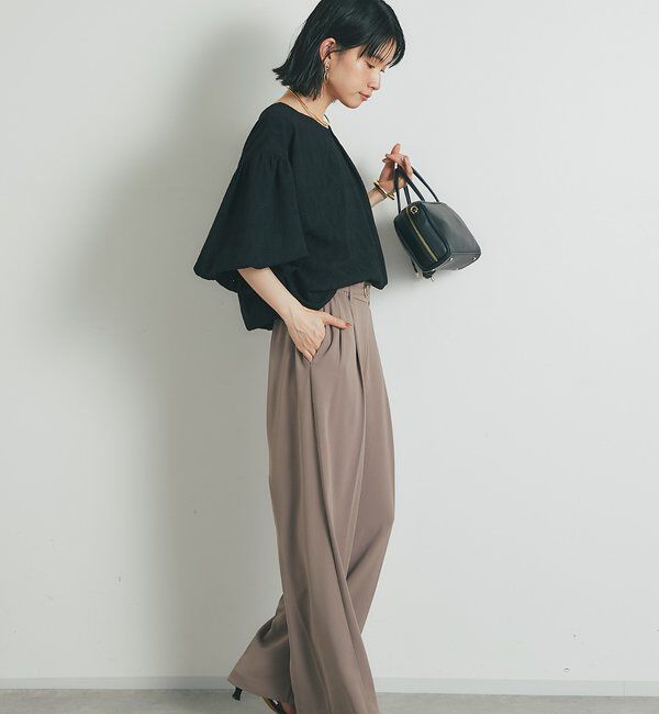  「《来春のおでかけに》ハイストレッチカルゼワッシャータックパンツ」|その他|