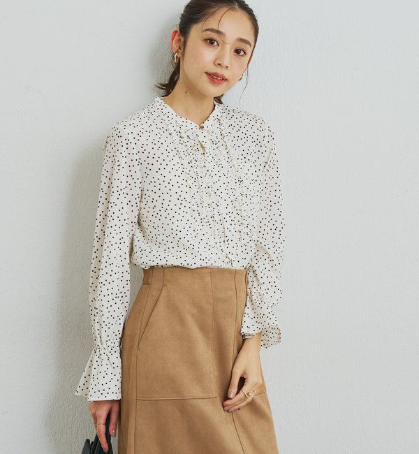  「《大人エレガントなムードに》フロントフリルジョーゼットブラウス」|シャツ・ブラウス|