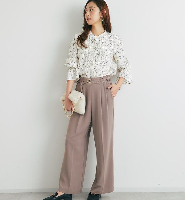  「《大人エレガントなムードに》フロントフリルジョーゼットブラウス」|シャツ・ブラウス|