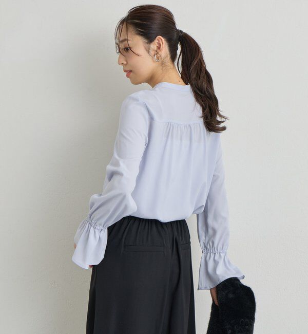  「《大人エレガントなムードに》フロントフリルジョーゼットブラウス」|シャツ・ブラウス|