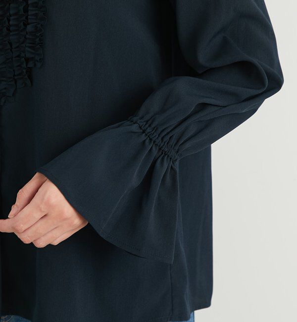  「《大人エレガントなムードに》フロントフリルジョーゼットブラウス」|シャツ・ブラウス|