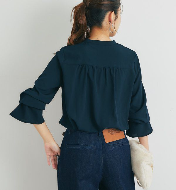  「《大人エレガントなムードに》フロントフリルジョーゼットブラウス」|シャツ・ブラウス|