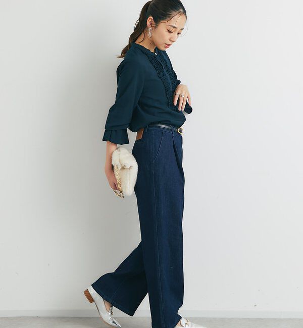  「《大人エレガントなムードに》フロントフリルジョーゼットブラウス」|シャツ・ブラウス|