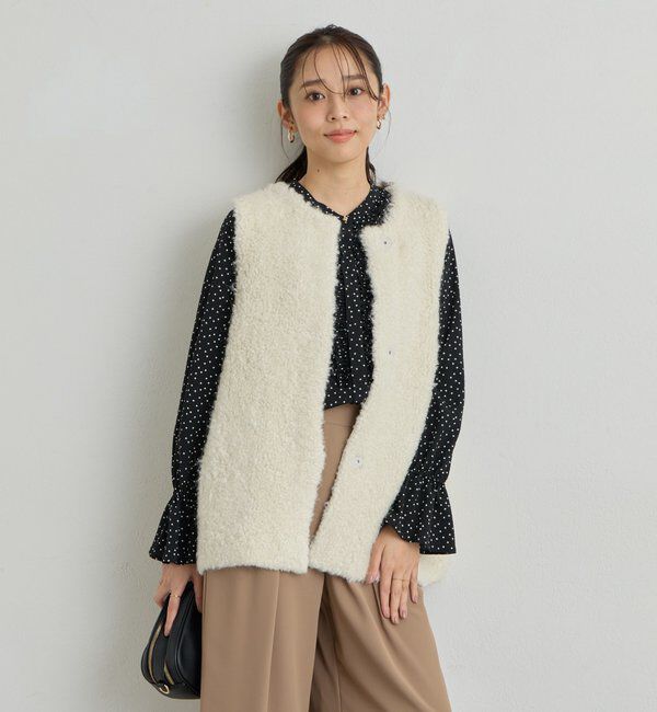  「《大人エレガントなムードに》フロントフリルジョーゼットブラウス」|シャツ・ブラウス|