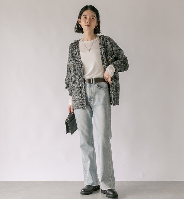  「【MONN.:. (モン)】フレアデニム」|デニム|