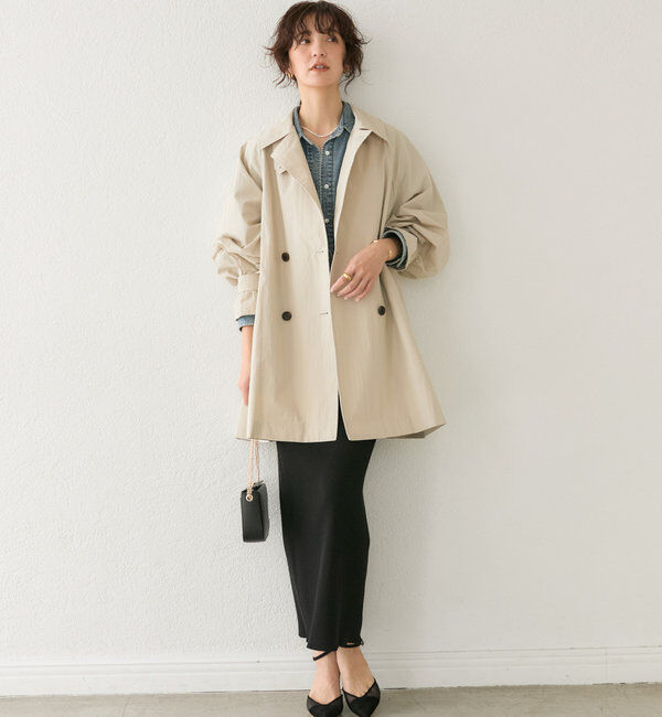  「【ラフに羽織れる】オーバーミドルトレンチコート」|トレンチコート|