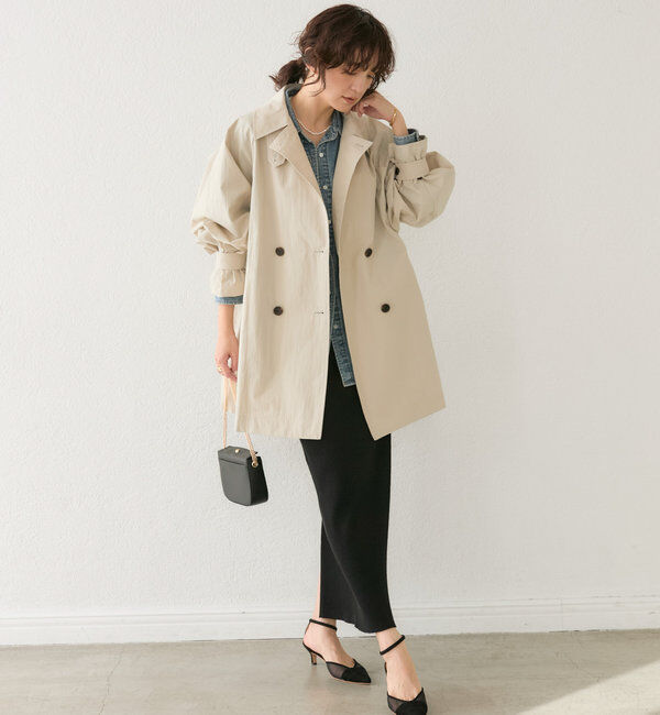  「【ラフに羽織れる】オーバーミドルトレンチコート」|トレンチコート|