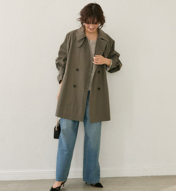  「【ラフに羽織れる】オーバーミドルトレンチコート」|トレンチコート|