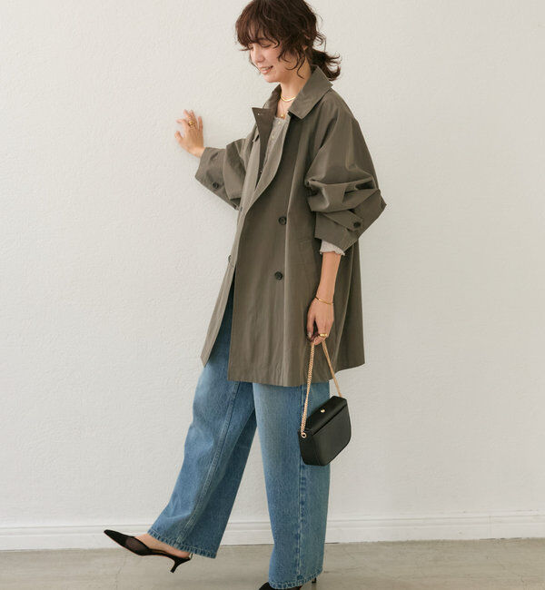  「【ラフに羽織れる】オーバーミドルトレンチコート」|トレンチコート|