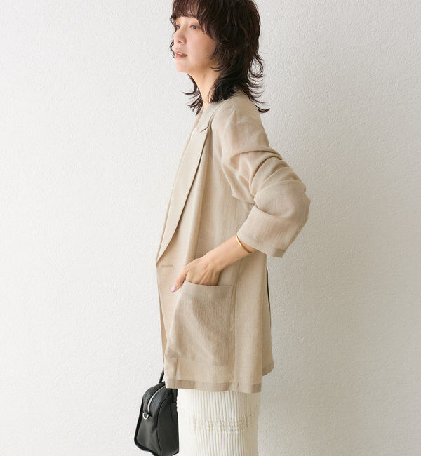  「【ウォッシャブル】シアースラブオーバージャケット」|テーラードジャケット|