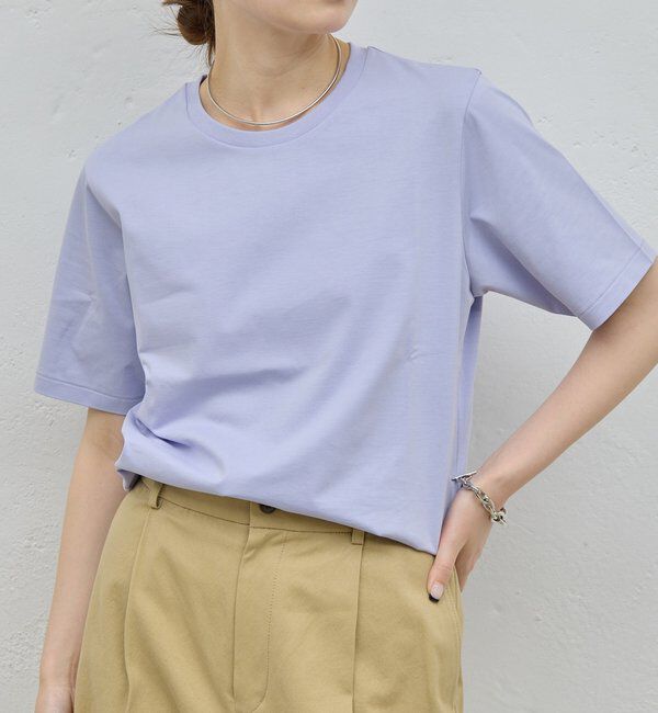  「【HERITANOVUM】オーガニックコットンTシャツ」|Tシャツ・カットソー|パープル