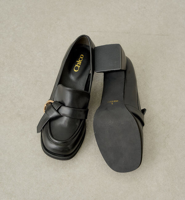  「スクエアトゥーヒールローファー」|ロングブーツ|