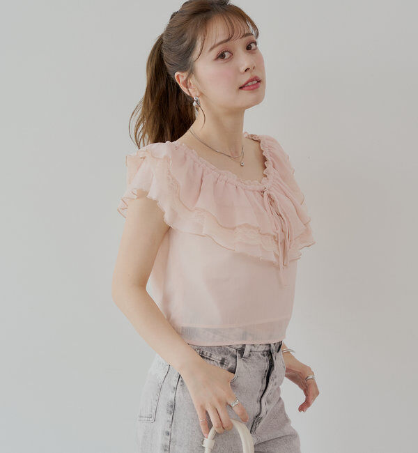  「オフショルレースフリルブラウス」|シャツ・ブラウス|