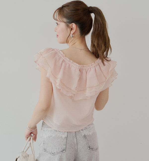  「オフショルレースフリルブラウス」|シャツ・ブラウス|