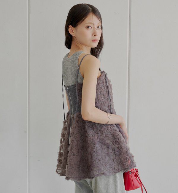  「【SALON by Chico】ローズチュールペプラムブラウス」|シャツ・ブラウス|