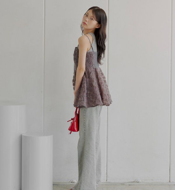  「【SALON by Chico】ローズチュールペプラムブラウス」|シャツ・ブラウス|