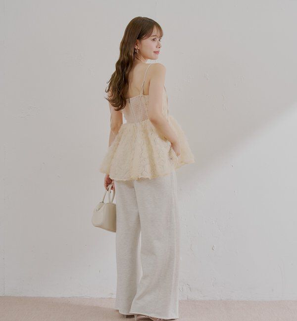  「【SALON by Chico】ローズチュールペプラムブラウス」|シャツ・ブラウス|