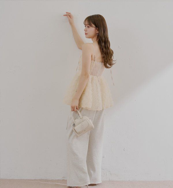  「【SALON by Chico】ローズチュールペプラムブラウス」|シャツ・ブラウス|