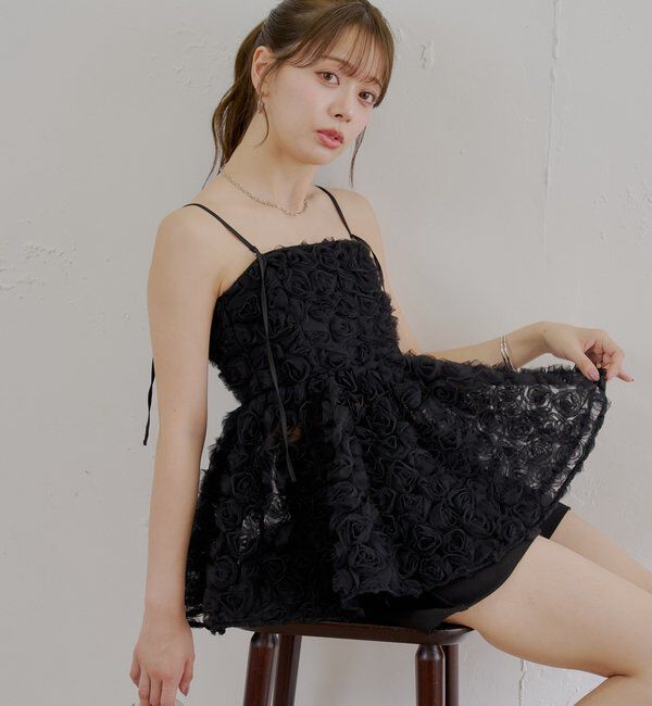  「【SALON by Chico】ローズチュールペプラムブラウス」|シャツ・ブラウス|