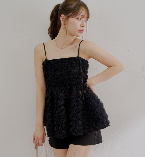  「【SALON by Chico】ローズチュールペプラムブラウス」|シャツ・ブラウス|