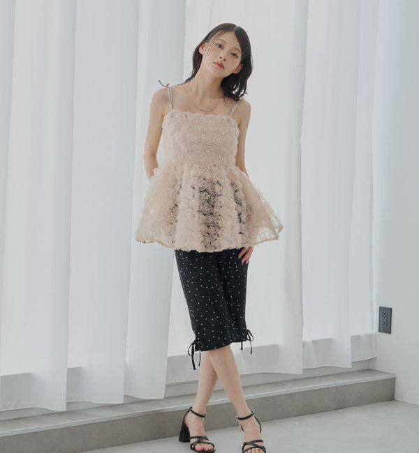  「【SALON by Chico】ローズチュールペプラムブラウス」|シャツ・ブラウス|