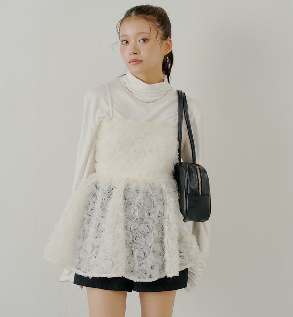  「【SALON by Chico】ローズチュールペプラムブラウス」|シャツ・ブラウス|