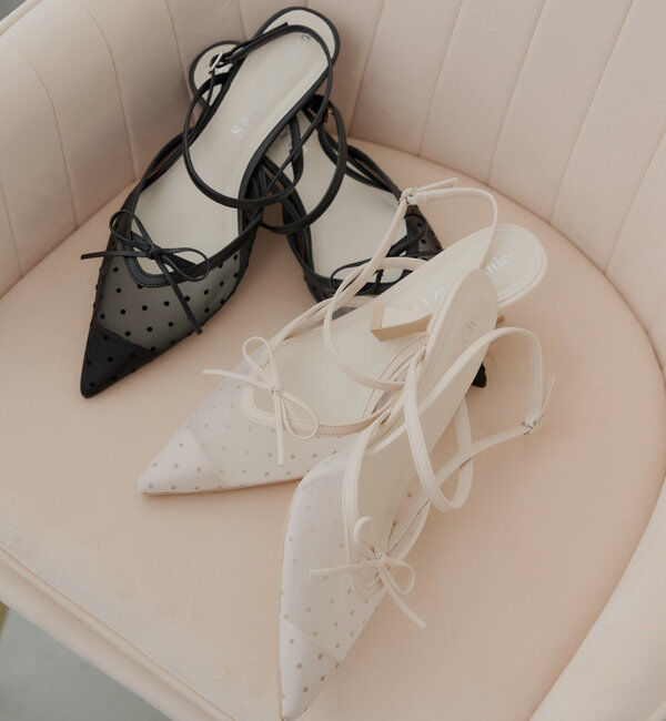  「【SALON by Chico】シアーリボンポインテッドミュール」|パンプス|