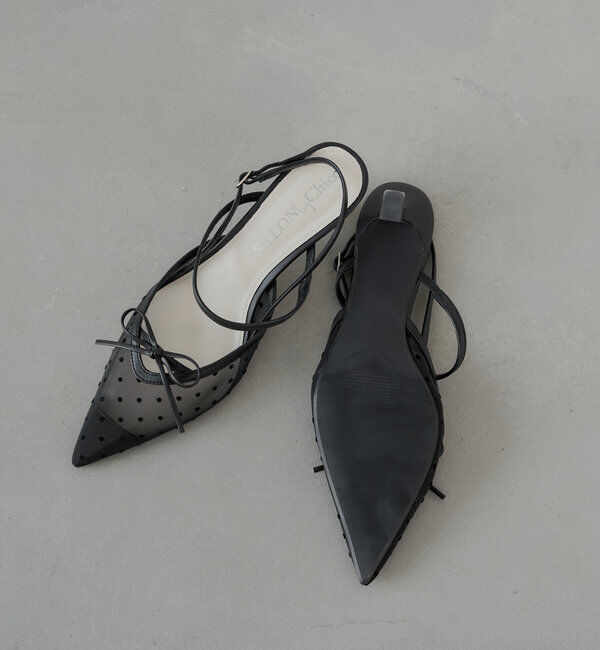  「【SALON by Chico】シアーリボンポインテッドミュール」|パンプス|