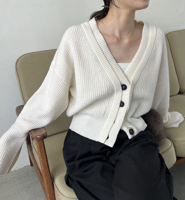 「【再入荷！】ウール100Wボタンカーディガン」|カーディガン|