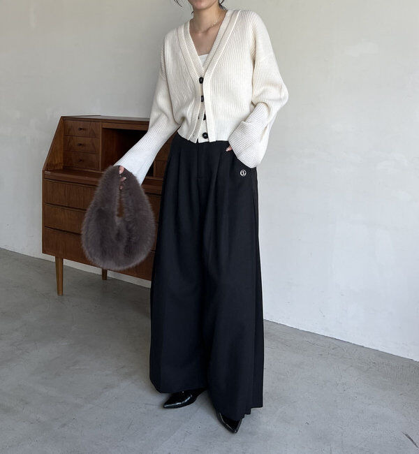  「【再入荷！】ウール100Wボタンカーディガン」|カーディガン|