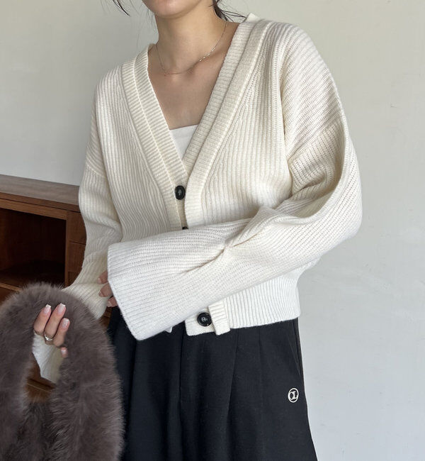  「【再入荷！】ウール100Wボタンカーディガン」|カーディガン|