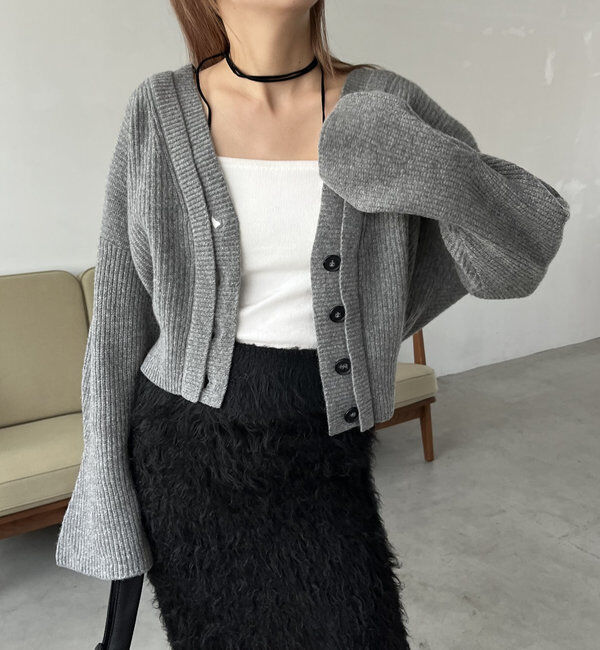  「【再入荷！】ウール100Wボタンカーディガン」|カーディガン|