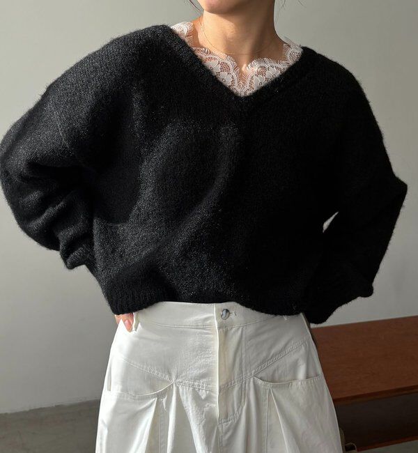  「レーストリミングニット」|ニット・セーター|