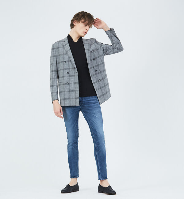 ABAHOUSE「【FLEX】BRERA メランジ ウィンドウチェック ダブルジャケット」|テーラードジャケット|