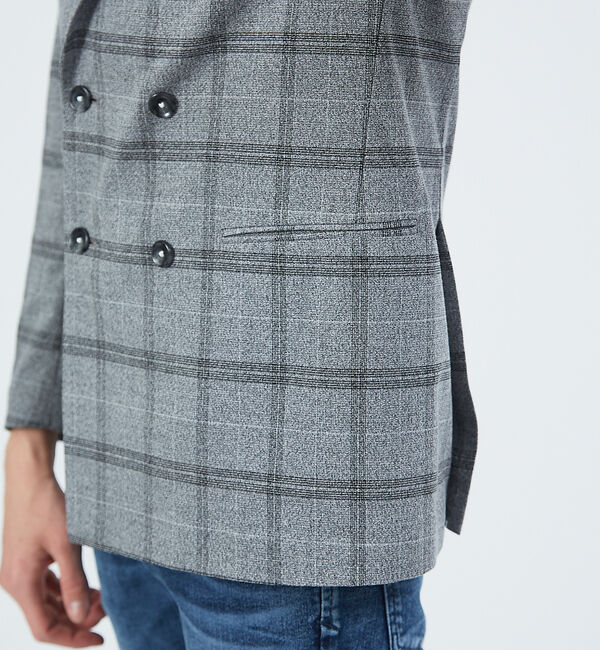 ABAHOUSE「【FLEX】BRERA メランジ ウィンドウチェック ダブルジャケット」|テーラードジャケット|
