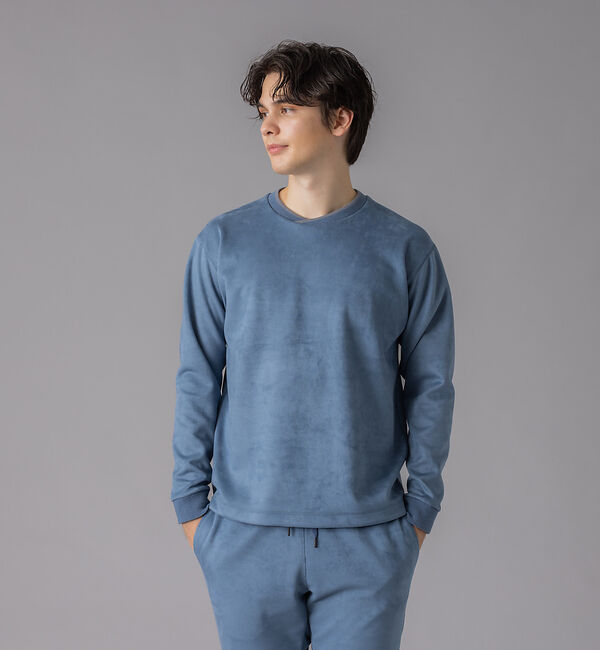 ABAHOUSE「【アンサンブル対応】シルキー ネオスエード プルオーバー / スウェット」|Tシャツ・カットソー|ブルーグレー