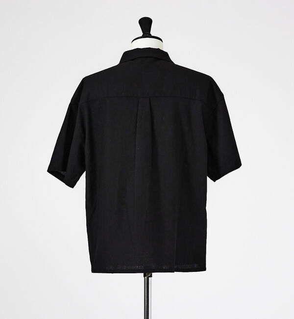 ABAHOUSE「【WEB限定】TR リネン　ラインオープンカラーショートスリーブ半袖シャツ/ユニ」|シャツ・ブラウス|