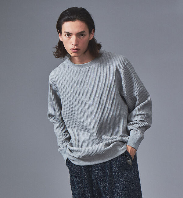 ABAHOUSE「【JEMORGAN/ジェーイーモーガン】ビッグワッフル クルーネック カットソー」|Tシャツ・カットソー|グレー