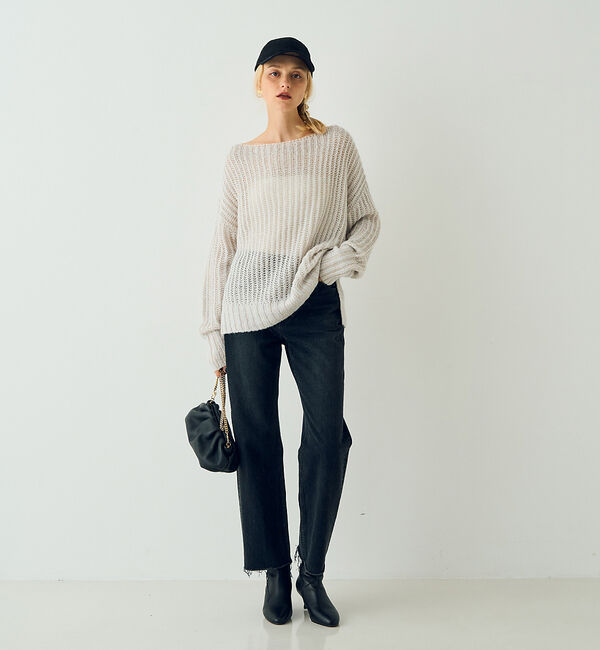 Rouge vif「シアーモヘヤミックス畔プルオーバー」|ニット・セーター|