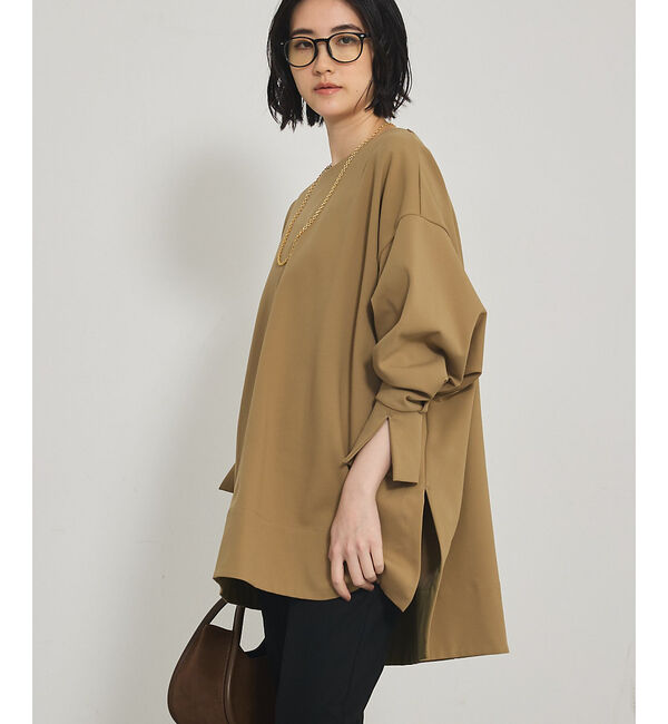 qualite「【大人の上品な抜け感】ツイルダンボールプルオーバー」|Tシャツ・カットソー|ベージュ