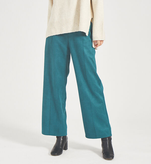 abahouse mavie「スエードストレートパンツ」|その他|グリーン