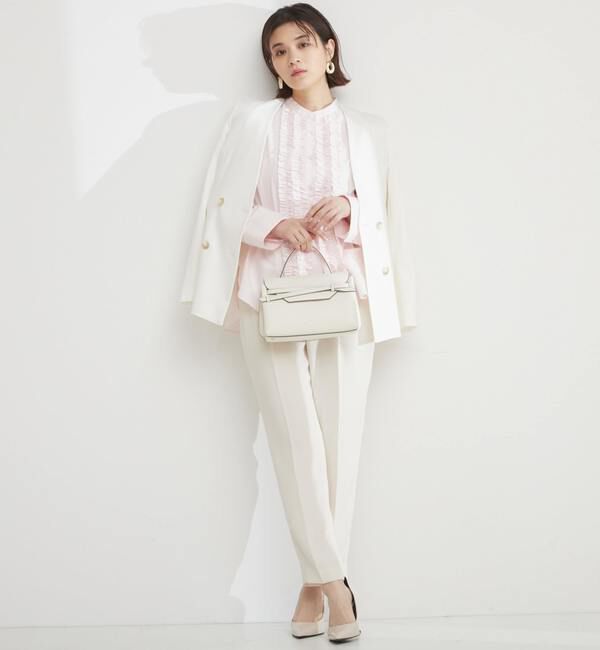 TIARA「ダブルボタンジャケット」|ノーカラージャケット|