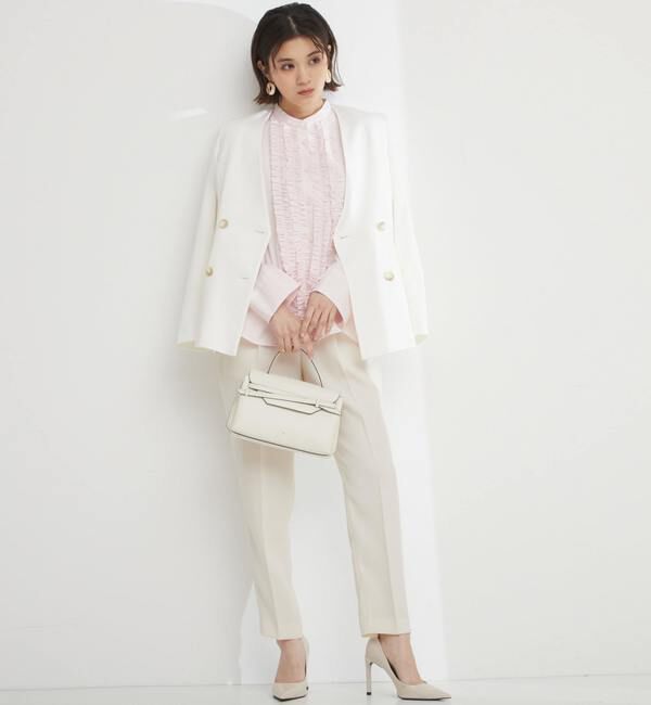 TIARA「ダブルボタンジャケット」|ノーカラージャケット|