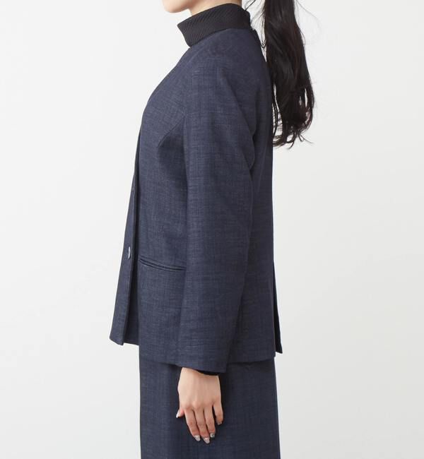 TIARA「ダブルボタンジャケット」|ノーカラージャケット|