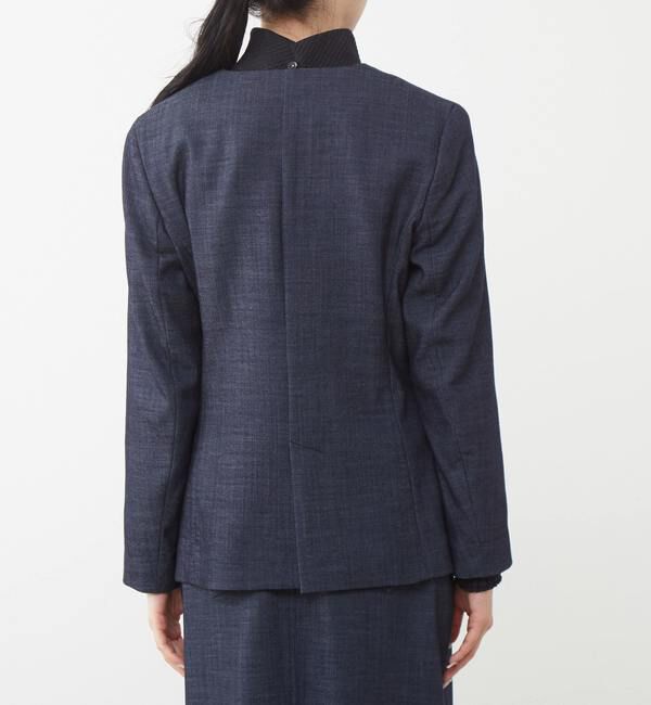 TIARA「ダブルボタンジャケット」|ノーカラージャケット|