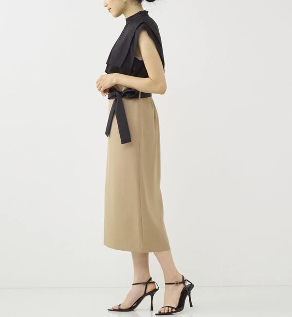 TIARA「ケープカラーノースリーブブラウス」|シャツ・ブラウス|