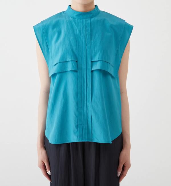 TIARA「ケープカラーノースリーブブラウス」|シャツ・ブラウス|